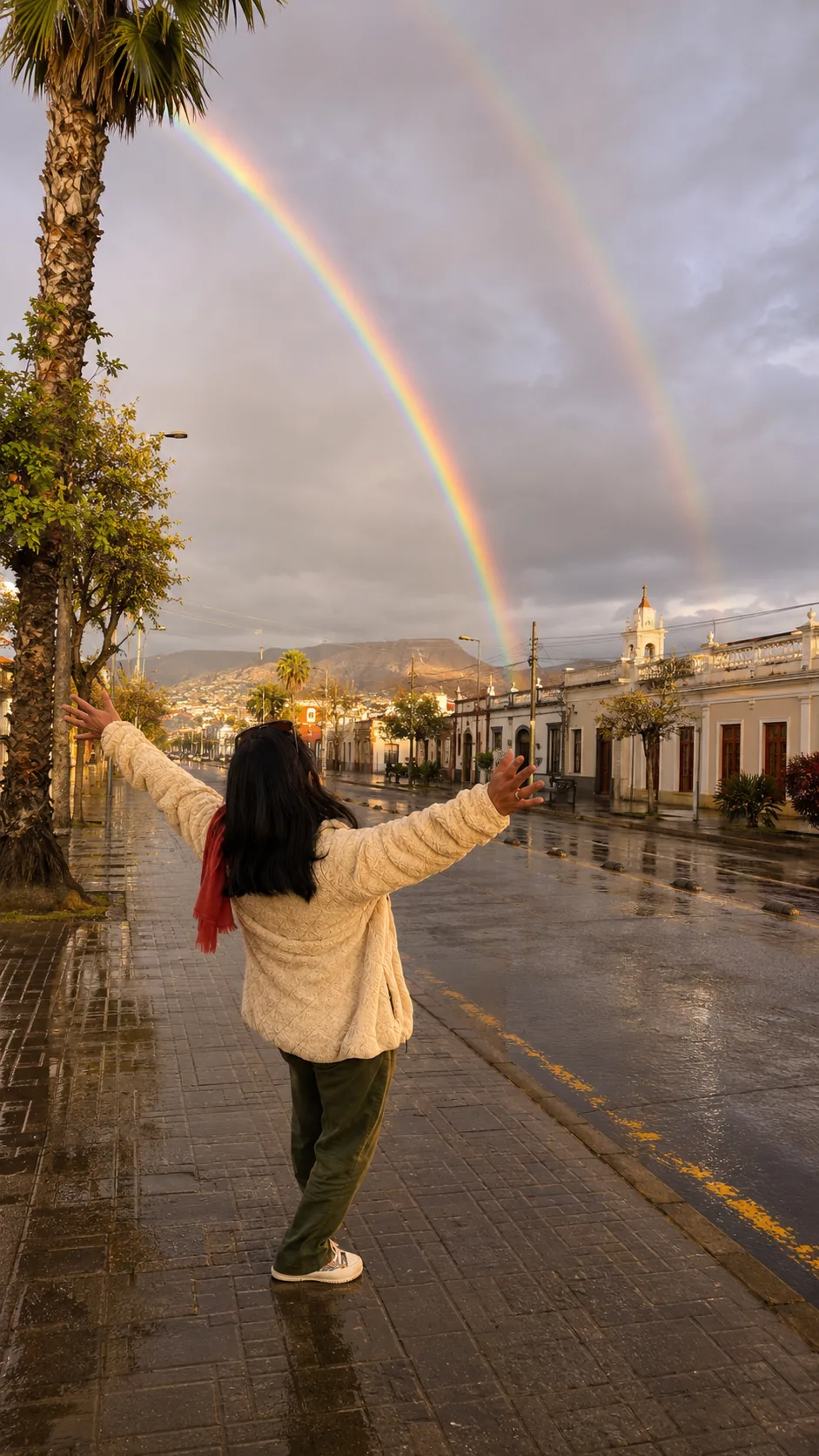 Centro histórico de La Serena después de la lluvia